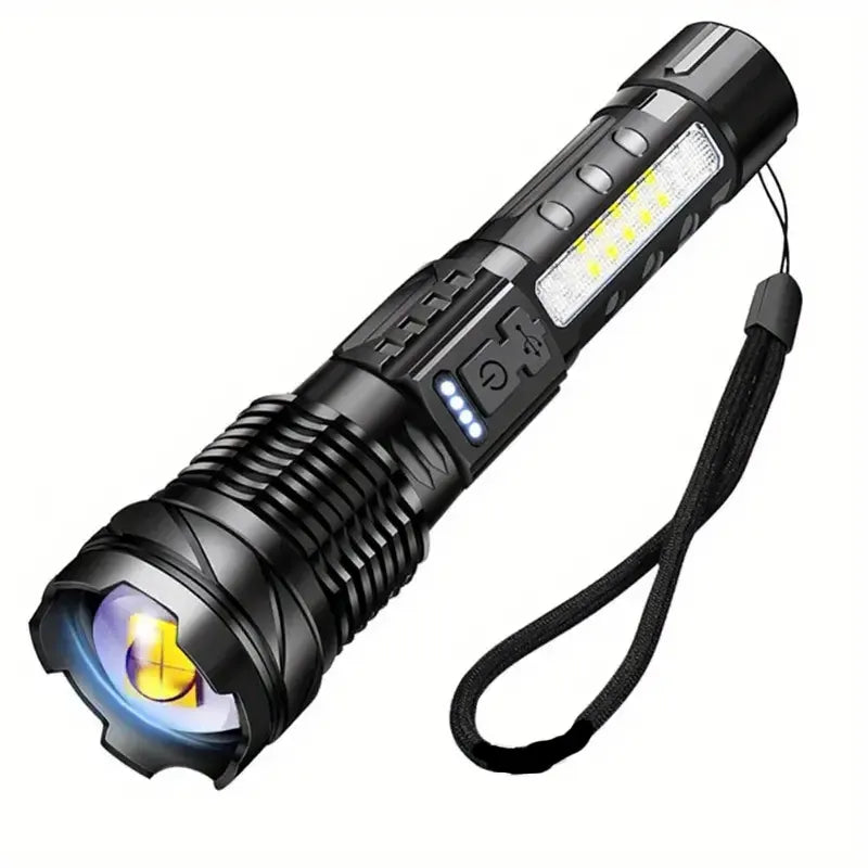 Super Powerful Rechargeable Torch Flood Light with Side Lights